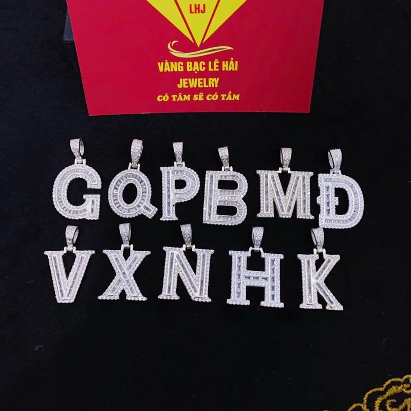mặt dây chuyền bạc nam chất liệu bạc S925 mặt chữ cái các chữ vangbaclehai