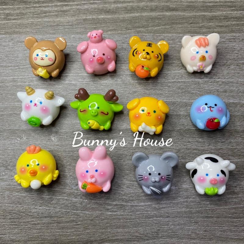 JIBBITZ, STICKER, CHARM 12 CON GIÁP TRANG TRÍ DÉP SỤC 2