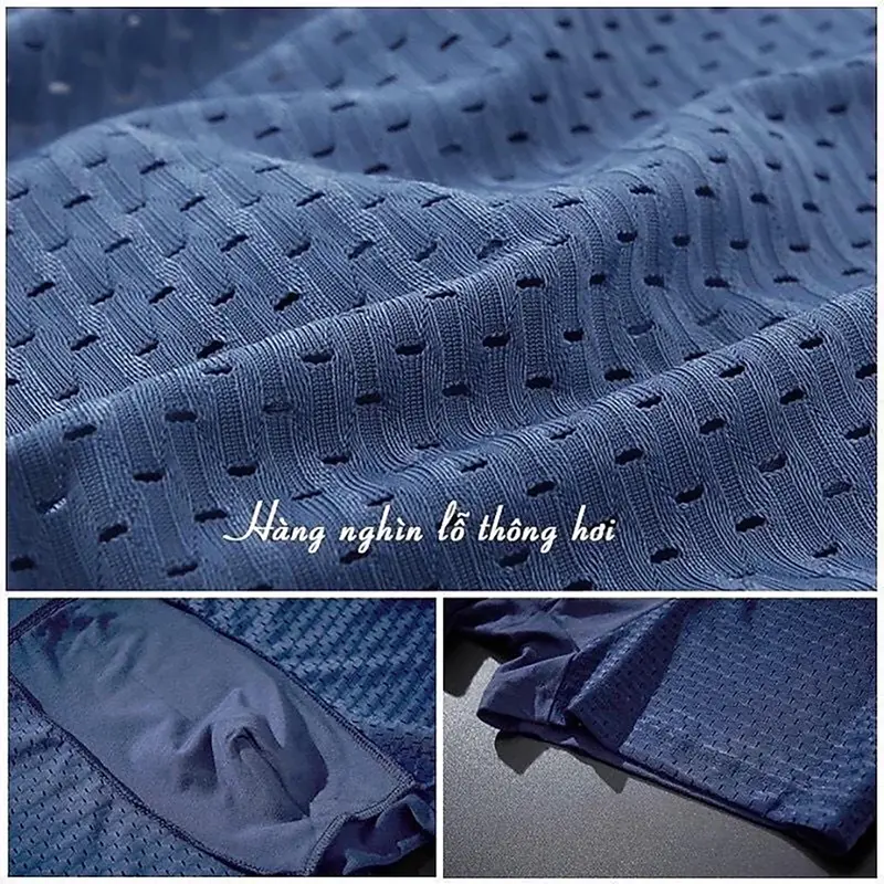 Hộp 6 sịp đùi nam Nhật thông hơi, Quần boxer thun lạnh co dãn 4 chiều, Đồ lót nam thoáng mát có nhiều lỗ thoát khí, Menswear 4