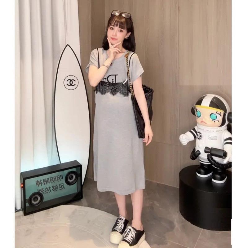 Thời trang bà bầu hè cổ tròn, ngắn tay 2