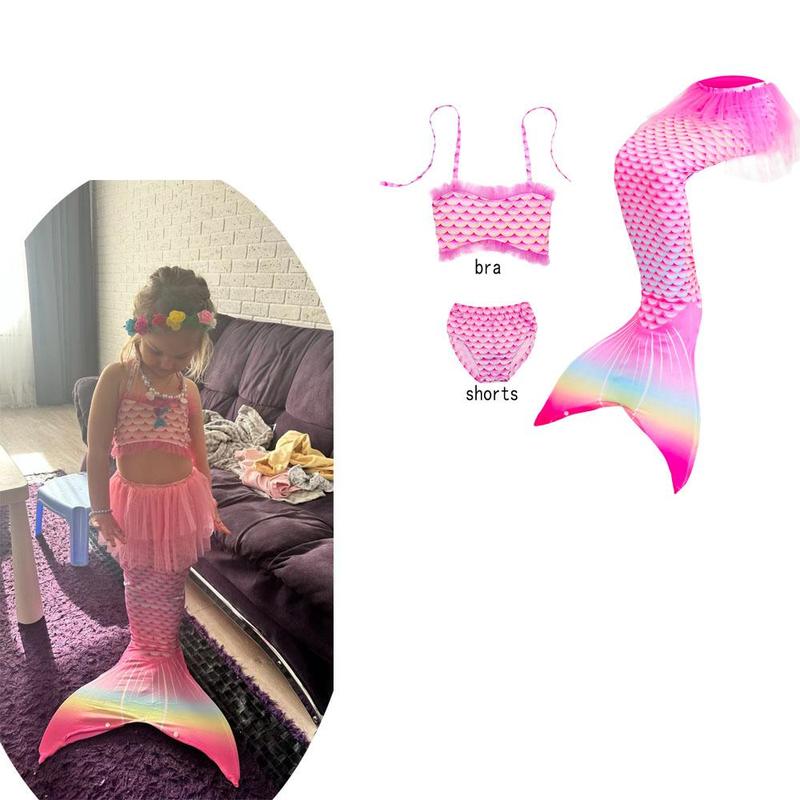 Product Introduction of Mermaid Costume Set, 1 Set Mermaid Tail & Bra & Panty Set, Party Supplies for Girls, Party Clothing for Birthday Gift, Party Supplies 5