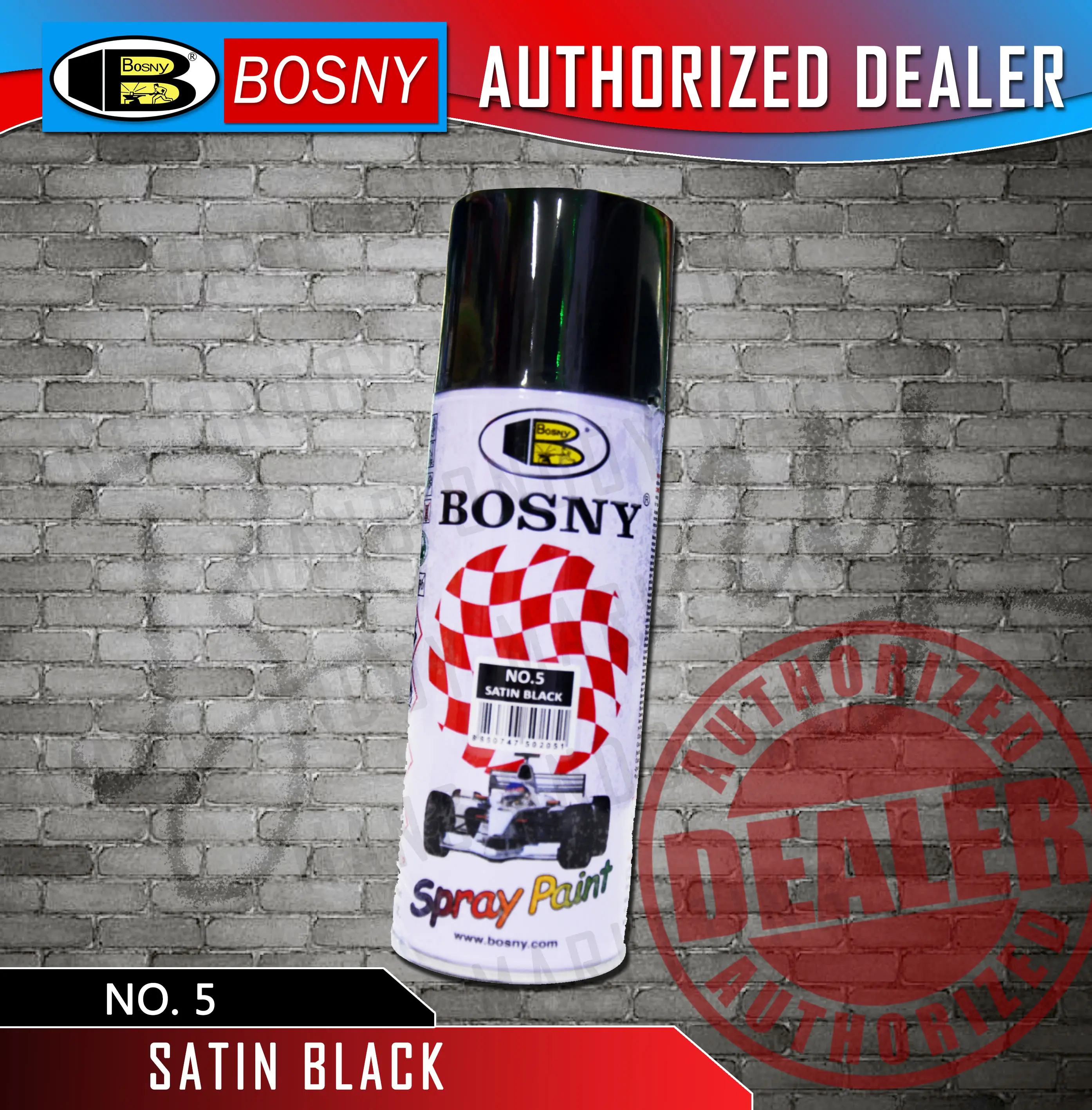 BOSNY SPRAY PAINT REGULAR COLOR NO.5 SATIN BLACK - TikTok Shop Philippines
