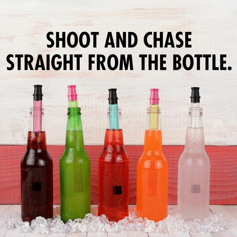 Shot Straw Set, 1 Set Including 2 Shot Straws & 2 Liquor Pourers & 2 Lanyards & 2 Brushes, Portable Shot Straws for Drinks 4