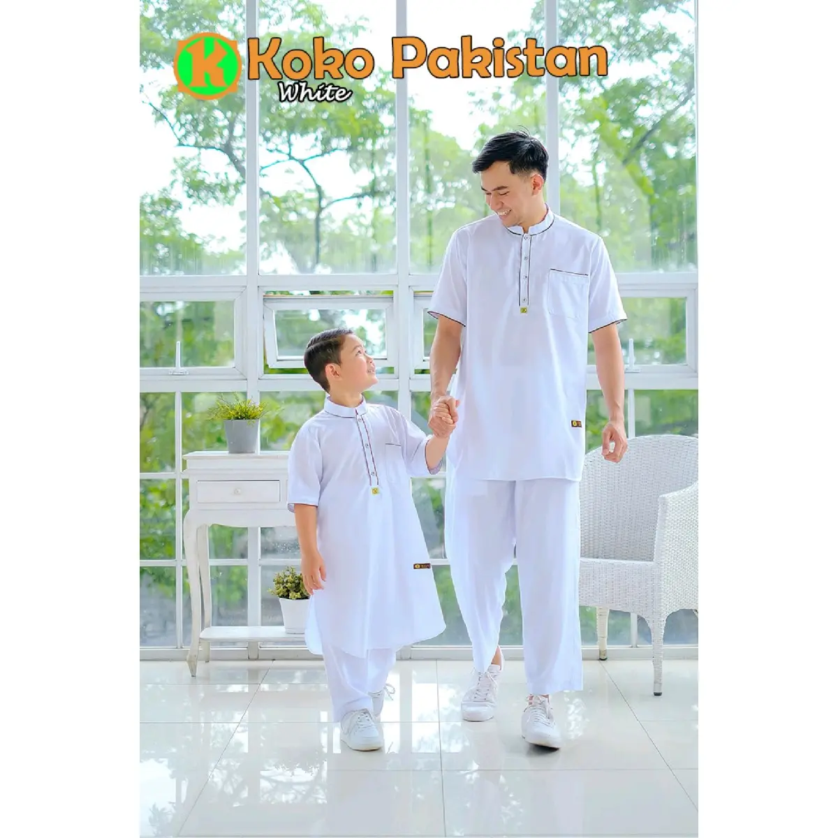 KOKO PAKISTAN BY KHALID FASHION | Koko Putih Anak & Dewasa (Lengan Pendek & Lengan Panjang)