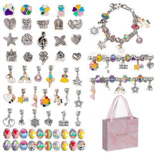 Product Introduction of Cross-Border Hot-Selling Children's Handmade Crystal Loose Beads Alloy Bracelet DIY Beading Material Kit Jewelry Accessories Gift Box Set 2