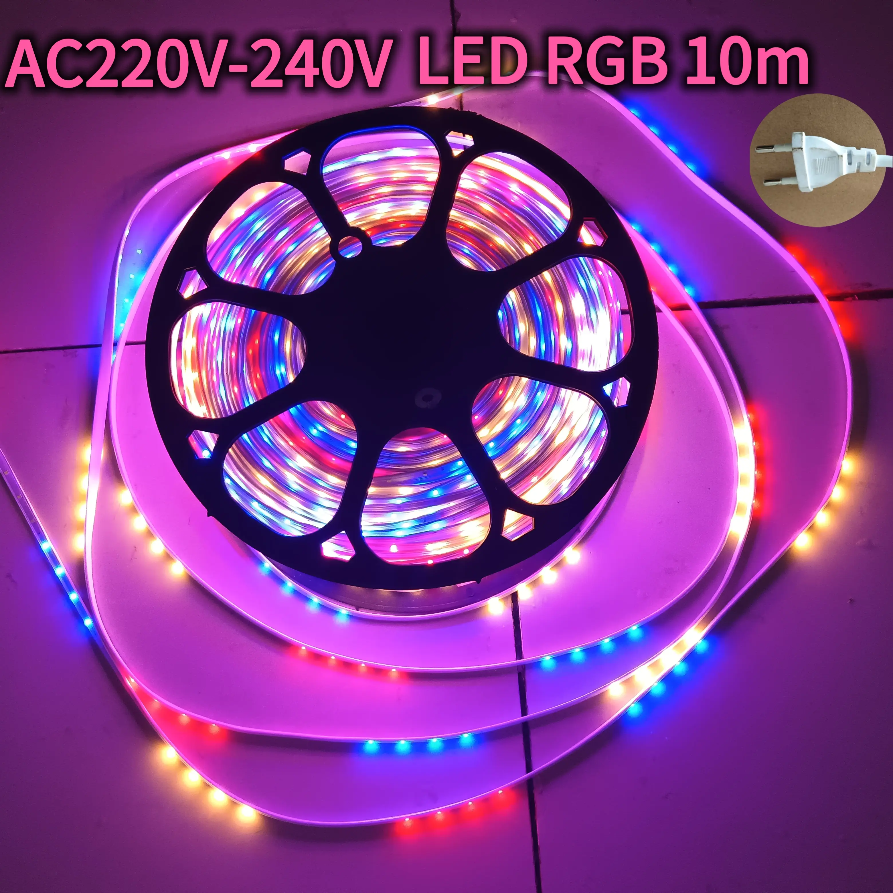 10meters led strips lights single row 48 lights two-wire six-color LED ...