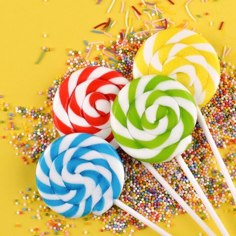 Kẹo mút cầu vồng Tròn Hương Hoa quả - size XXL (10 chiếc) -  Ăn Vặt Hà Nội - Snack Candy