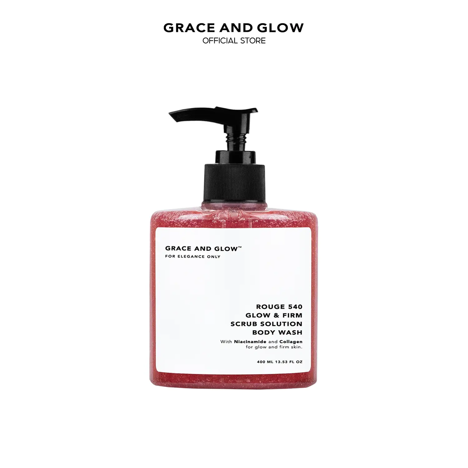 [Ưu Đãi Chỉ Có Trong Livestream] Sữa Tắm Có Hạt Scrub Grace And Glow Rouge 540 Scrub Solution 400Ml Dưỡng Da Body