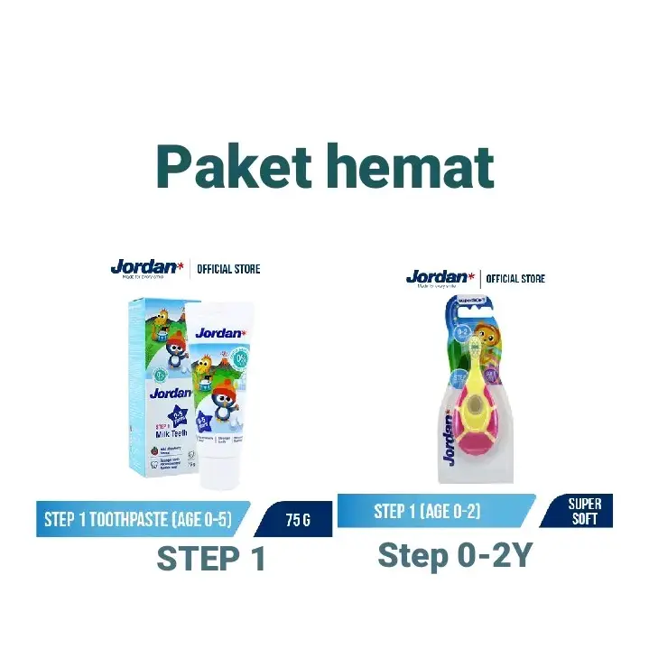 Paket hemat jordan step 1 & sikat gigi step 0-2y