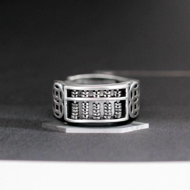 Product Introduction of 2025 Golden Fortune Abacus Bead Ring for Men and Women, Wealth Rolling In, Personalized Adjustable Open Ring, Good Luck Jewelry 8