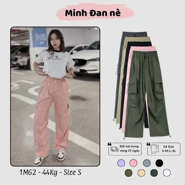 Quần kaki mềm túi hộp rộng rãi cho nàng năng động cá tính MQD01 Nữ Pants quần  kaki