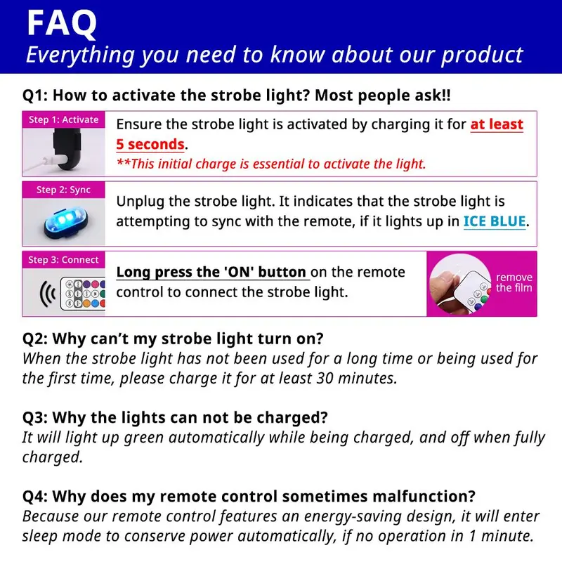 RGB Color Remote Control LED Decoration Light,1 Set USB Rechargeable LED Light, Waterproof Mini LED Light for Car, Motorcycle, Bike, SUV, Pickup 2