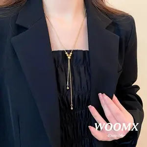 [Woomx] Kalung Fashion Panjang Model Y Sederhana Dengan Manik-manik Dan Fring A276