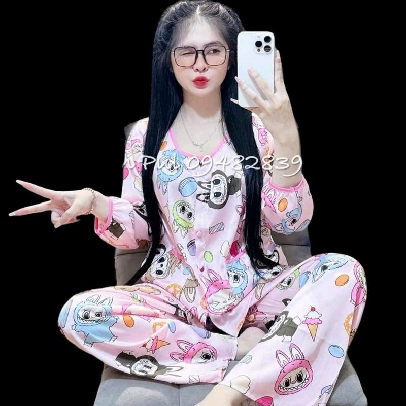 Xã lẻ mẫu Combo 3 bộ size 40-60kg đồ mới đẹp, đùi, lửng, tay ngắn, tay dài giao ngẫu nhiên, lụa xước, thun, latin. Nữ Women Nhung Voi Áo Ngủ Quần Ngủ Pijama