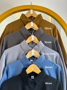 ( TERBARU ) Kemeja Wanita Atasan Wanita Kemeja Laura Polo Linen Shirt Oversize Polos