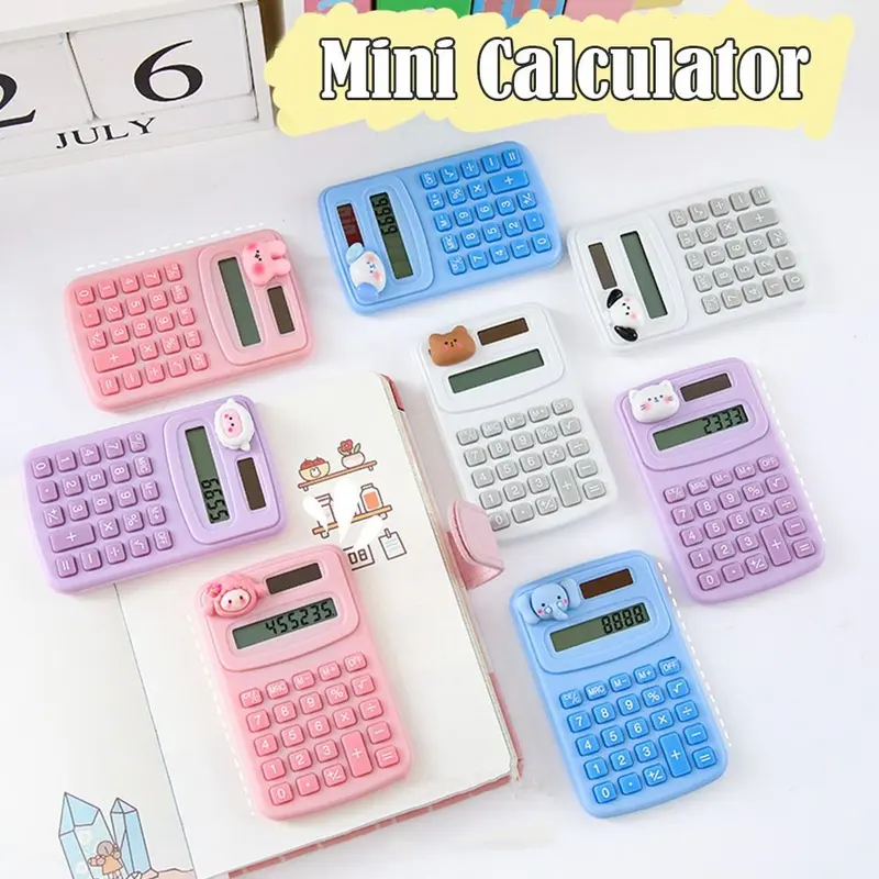 Máy Tính Mini, Chất Liệu Nhựa Bền, 8 Chữ Số, Máy Tính Toán Học Dễ Thương, Cầm Tay, Thiết Kế Hoạt Hình, Thích Hợp Sử Dụng Trong Văn Phòng, Tính Toán 1