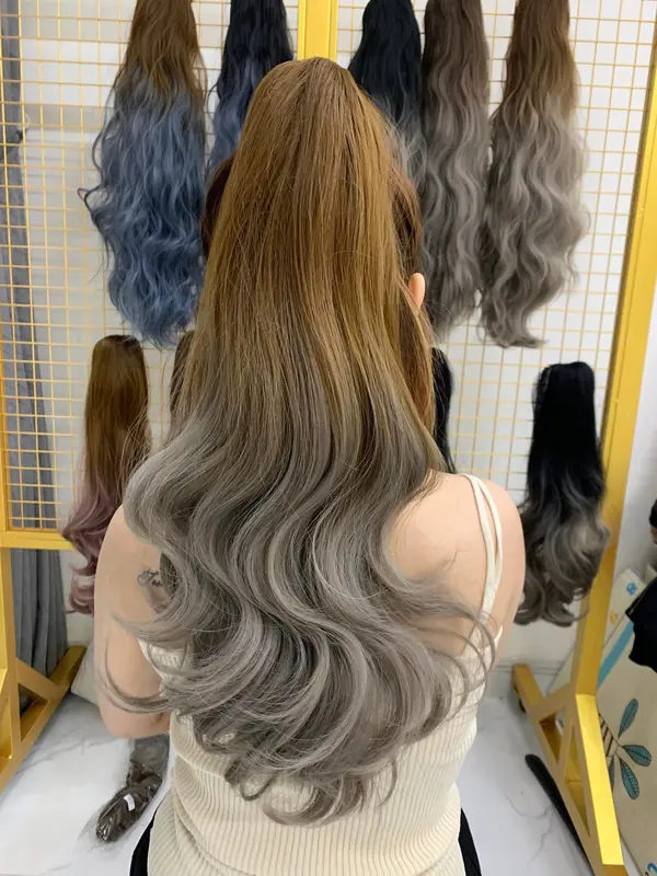 Tóc Giả Ngoạm Xoăn Ombre Khói 0