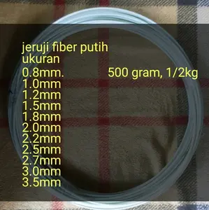 jeruji fiber sangkar warna putih ukuran 0,8mm 1mm 1,2mm 1,5mm 1,8mm 2mm 2,2mm 2,5mm 2,7mm 3mm 3,5mm 4mm