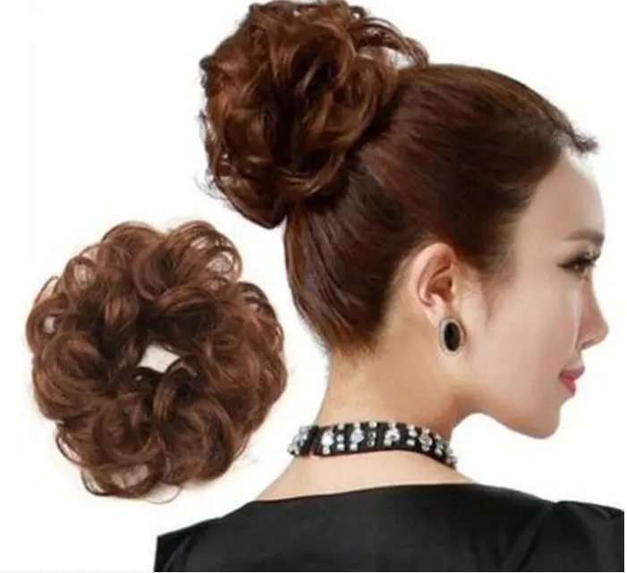 rambut cepol keriting hitam cokat praktis 2