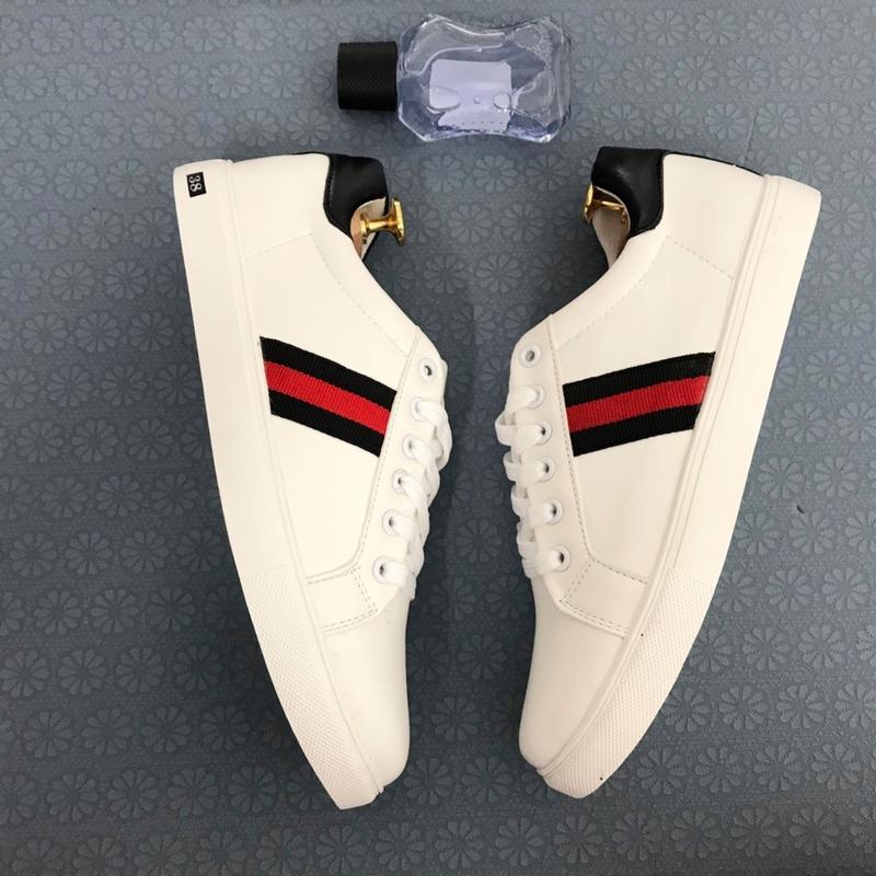 Giày thể thao nam màu trắng sọc đỏ sọc trắng hot tred 2023 Sneaker Shoes