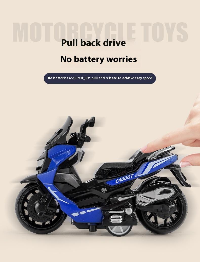 Product Introduction of Alloy Pull Back Motorcycle Simulation Pedal Toy Car Model Keychain Pendant Gift Clip Doll Gift 6
