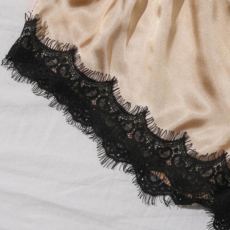 Product Introduction of Popular Three-Piece Lace Sexy Pajamas European and American Adult Sexy Lingerie See-through Dress Foreign Trade Ladies Slip Nightdress 2