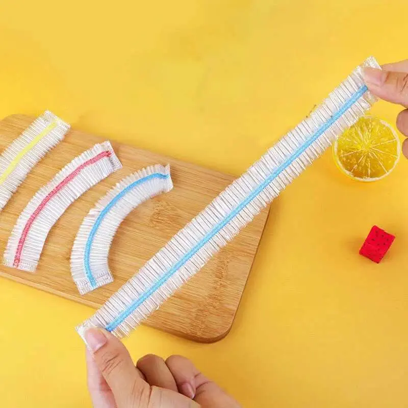 100pieces of colorful disposable food packaging, food grade cling film bags, disposable kitchen bowls wholesale