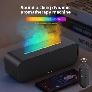 New Remote Control Flame Aroma Diffuser Household Automatic Aerosol Dispenser Colorful Flame Humidifier Sound Pickup Dynamic Aroma Diffuser Automatic Room comfort  fragrance stone  incense bath  fizzer bakhoor  burner airwick  machine fragrances automatic
