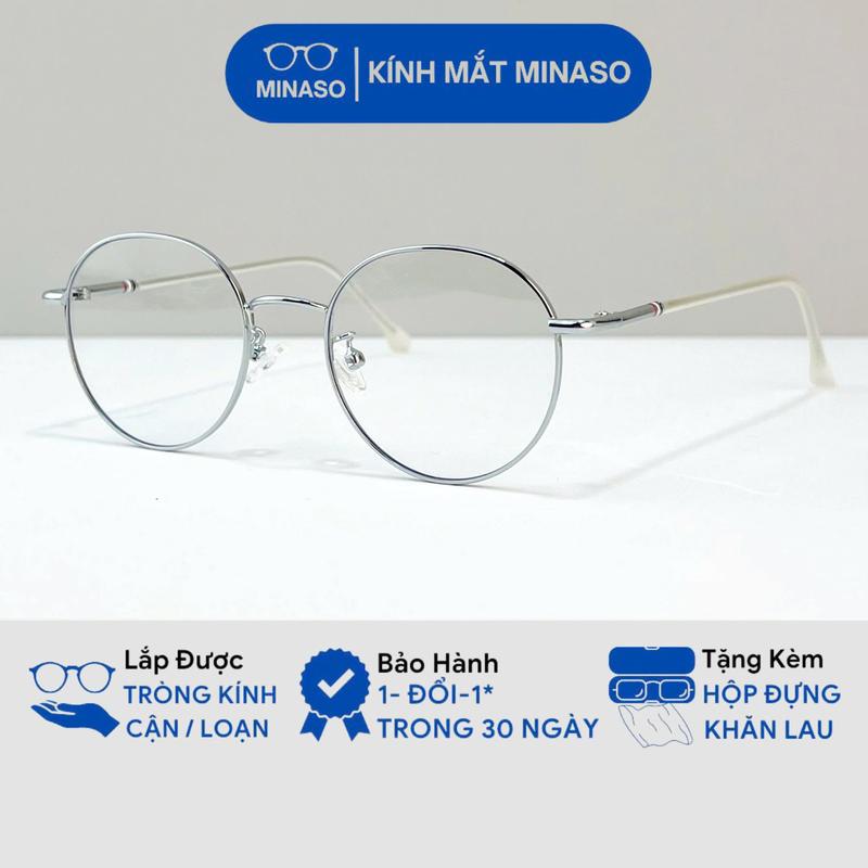 Gọng kính cận mắt tròn không độ chống ánh xanh và tia UV cao cấp thời trang phong cách Hàn Quốc thay được tròng kính cận siêu đẹp giá rẻ 172