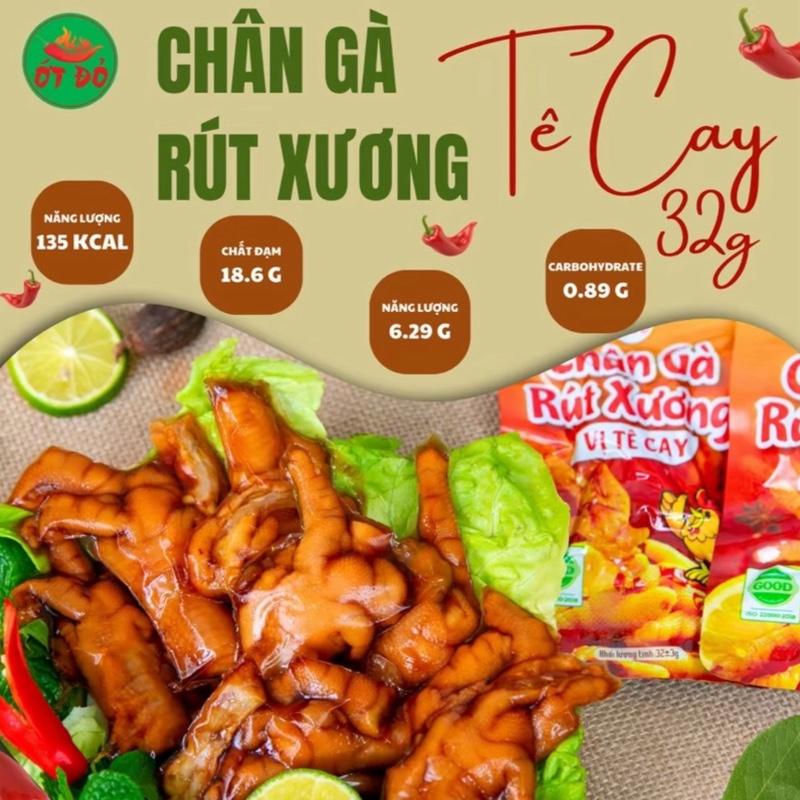 COMBO 10 TÚI CHÂN GÀ RÚT XƯƠNG TÊ CAY DAI DÒN ( hàng Việt Nam) 2