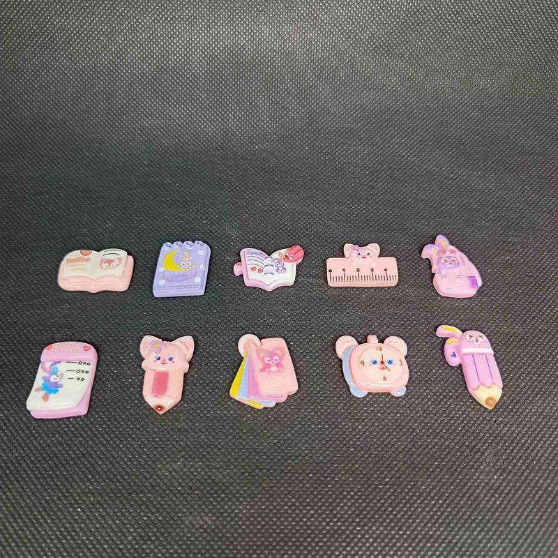 Clay Cute Selusin 12pcs Mote Manik BT21 Hello Kitty Cinnamoroll Cloud Natal Pompompurin My Melody Hiasan Bross Jepit Rambut Anak Liontin Resin Manik Mote Monte 7