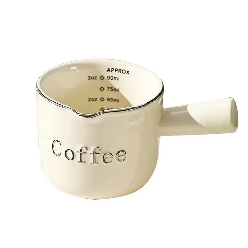 Cốc Đong Chia Độ Bằng Gốm, Cô Đặc 90Ml, Có Tay Cầm, Hộp Đựng Chất Lỏng, Cốc Sữa 8