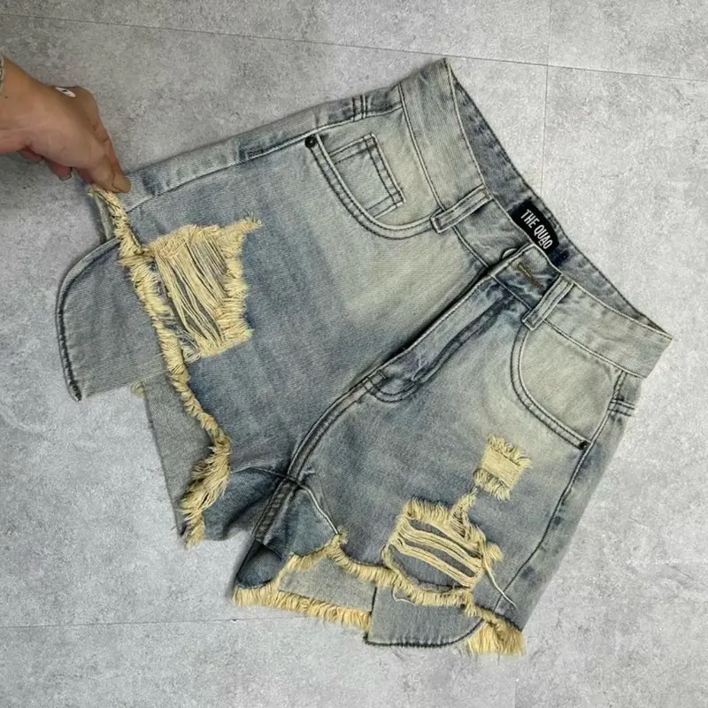 Short jeans wax rách bụi 2 túi 0