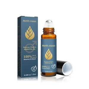North Moon Men's Aromatherapy Oil - Formula Minyak Esensial Alami Berkualitas - Digunakan untuk Pijat dan Aromaterapi - Minyak Terapi Pria - Merangsang Fokus dan Kejernihan Pikiran