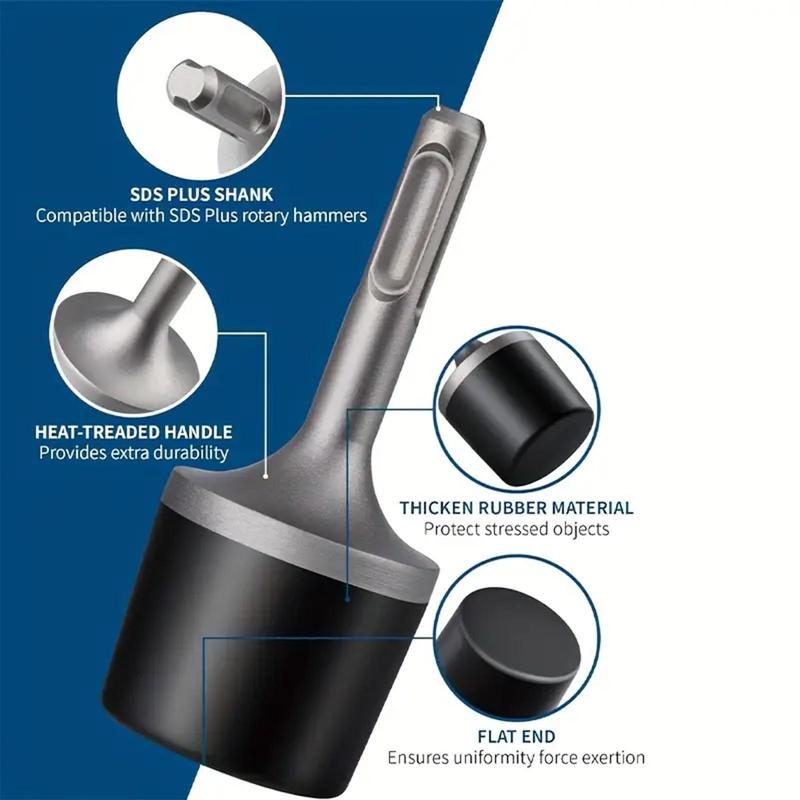 Electric Hammer Rubber Bit, 1 Count Electric Hammer Rubber Bit for Tiling, Sheet Metal-Hammering, Rubber Shock Absorbing, Powerful and Durable 2