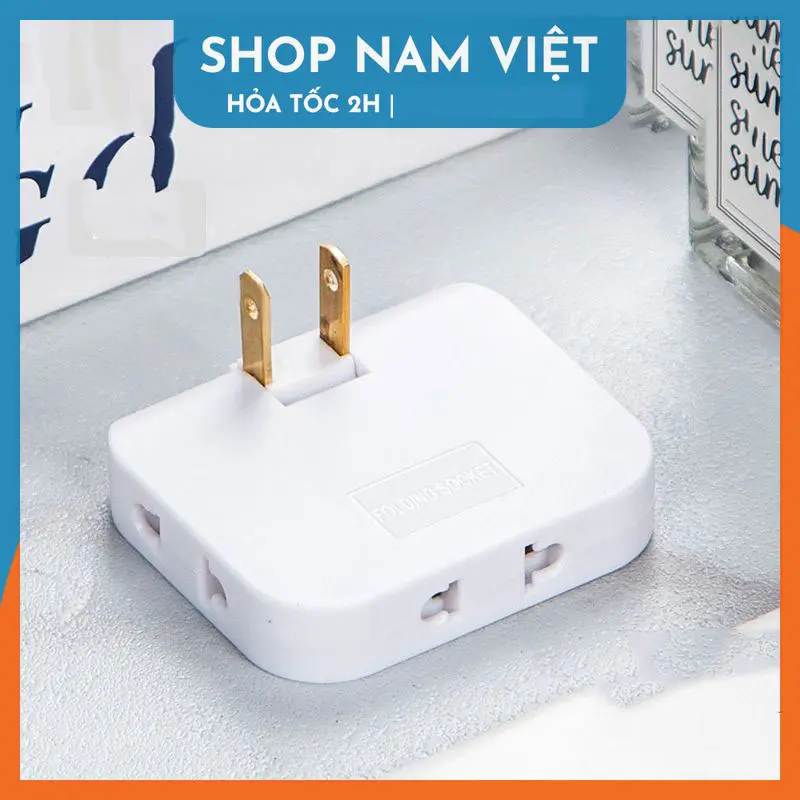 Ổ Cắm Điện Mở Rộng Xoay 180 Độ Chia Từ 1 Ra 3 Chấu Cắm 7