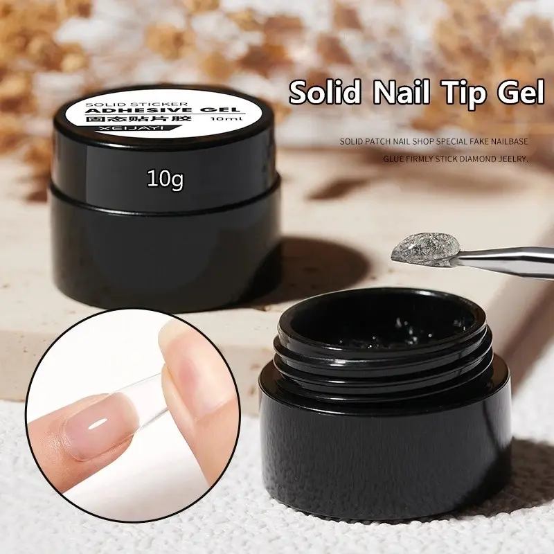Gel Đầu Móng Tay Trơn 10ml, Keo Dán Móng Tay Mạnh, Trong Suốt, Gel Nối Móng Tay Kim Cương Giả, Khô Nhanh