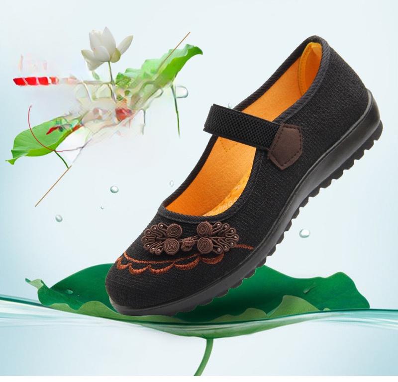 Giày trung niên nữ, giày bà nội bà ngoại, giày lười vải nữ Shoes Shoes 5
