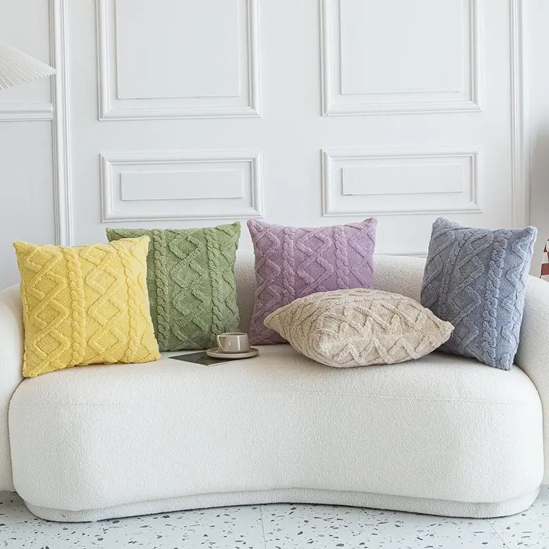 Vỏ Gối Nhồi Bông Màu Trơn Siêu Mềm, Thích Hợp Trang Trí Ghế Sofa Và Phòng Ngủ, Làm Bằng Nhung Kim Cương, Vỏ Gối Kê, Phát Hành Năm 2024 0
