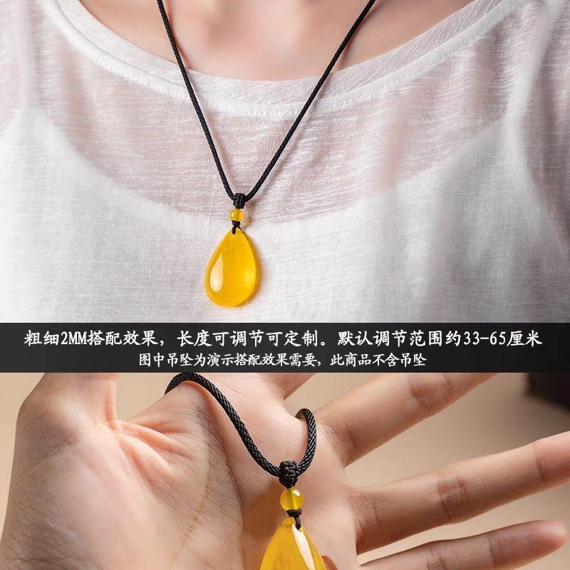Product Introduction of Dây Đeo Buộc Mặt Dây Chuyền Ngọc Bích, Dây Vòng Cổ Màu Đen, Chất Liệu Chu Sa, Dệt Tay Cao Cấp, Dây Đeo Cổ Nam Và Nữ 3