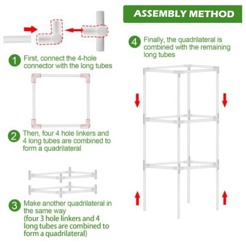 Flower Stand for Flower Pot DIY Flower Holder White Plastic Flower Potted Holder Rack Detachable Garden Container Supports Rack Easy to Assemble for Indoor Outdoor Garden Home 951B0 4