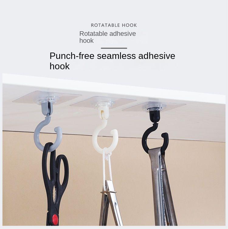 Product Introduction of Heavy Duty Adhesive Hook 360 ° Rotating Ceiling Hook Wall Hanging Hook By Back Coat Hook [Wholesale] Kitchen Organiser 1