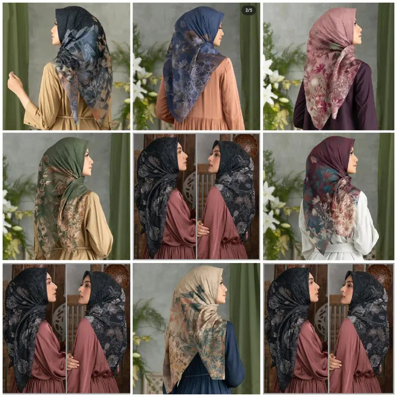 HIJAB VOAL MOTIP BUNGA SERIES Empat Mewah 0