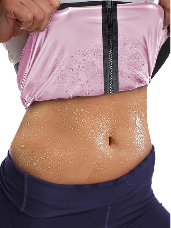 Women's Minimalist Zipper Sauna Sweat Belt, Sweat Waist Trimmer Belt, Tummy Control Fitness Waist Trainer, Sports Compression Belt, Gym Sportswear for Lady, Sport & Outdoor Clothing, Clothes for Women, Gym Wear, Curve Fashion, Gym Clothing 3