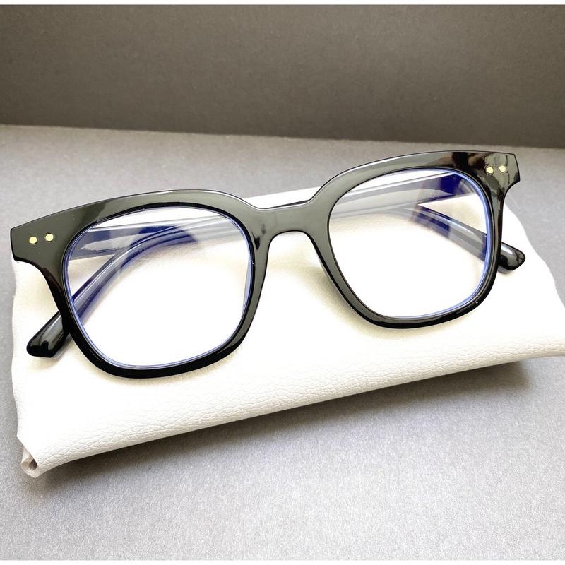 Kính mắt nam nữ mắt kính không độ chống ánh sáng xanh và tia UV gọng kính cận thay được tròng cận thời trang phong cách Hàn Quốc tặng quà hộp và khăn lau kính 046