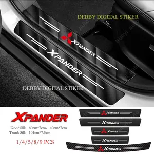 Stiker karbon 3D Stiker Kusen Mobil Mitsubishi Xpander Anti Gores Waterproof Pelindung Bagasi Debby Digital Stiker Car