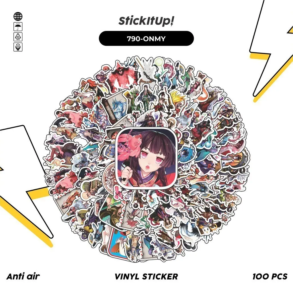 COD 100 Pcs Stiker Onmyoji Series Lucu Anti Air Untuk Dekorasi Notebook Sepeda Skateboard Handphone DIY