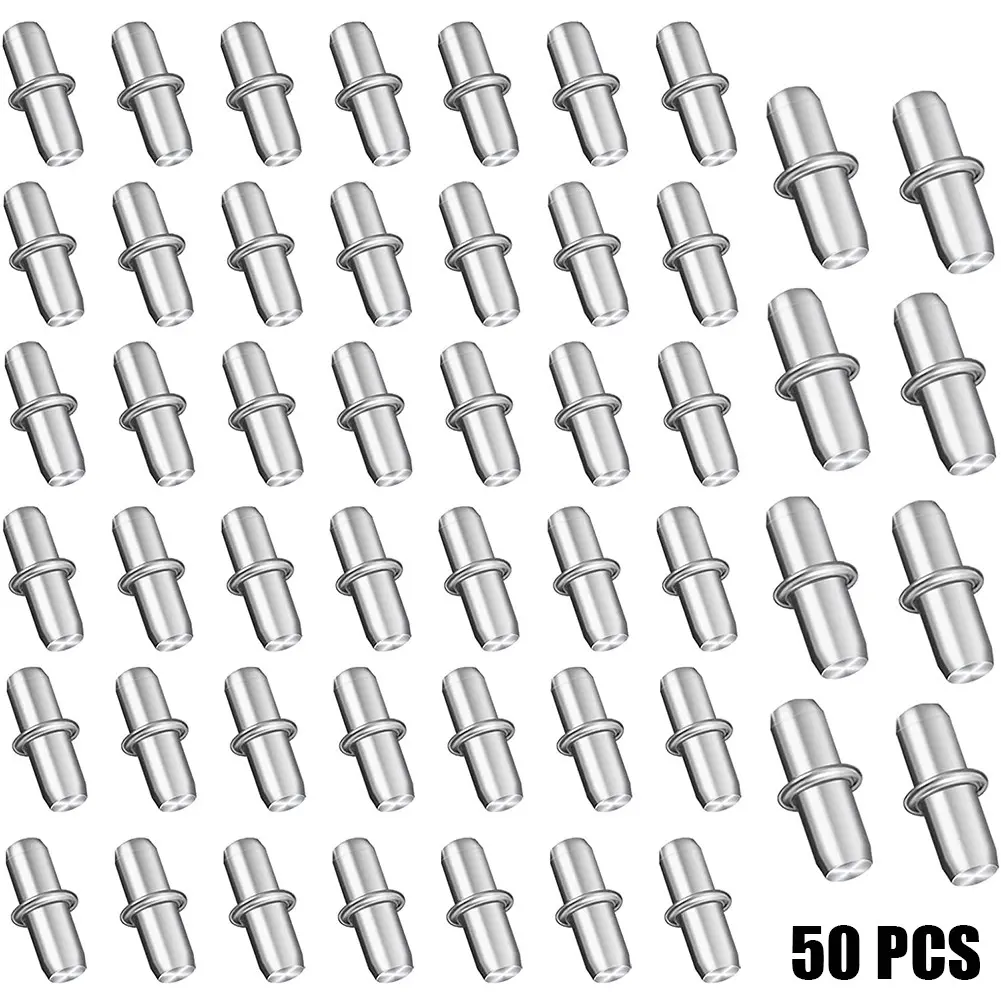 Chốt Hỗ Trợ Kệ, Ghim Mạ Niken, 50 Chiếc, Cho Tủ, Đồ Nội Thất, Giá Đỡ Tủ Quần Áo