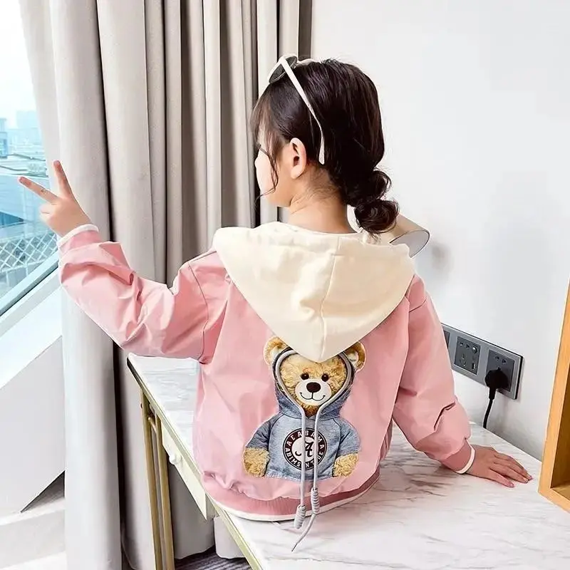 Áo Khoác Mùa Xuân Cho Bé Gái, Quần Áo Trẻ Em, Thời Trang, Áo Sơ Mi Có Mũ Trùm Đầu Có Khóa Kéo, Thích Hợp Cho Trẻ Em Và Thanh Thiếu Niên, Hàng Mới Về 2024, Áo Bé Gái 5