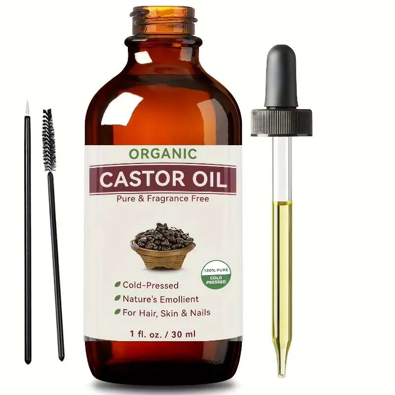 Castor Oil, Glass Bottle, Cold Pressed, Provides Rich Moisturisation For Hair And Skin, Thickens Lashes And Eyebrows | 1 Liquid Dose. Ounce/1.01oz